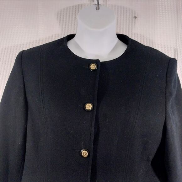 WORTHINGTON! STUNNING BLACK 100% FINE WOOL BOXY CLASSIC JACKET, BLAZER! SZ 18 - Picture 4 of 10